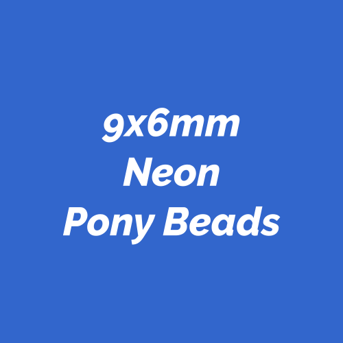 Neon color Pony Beads made in the USA.
