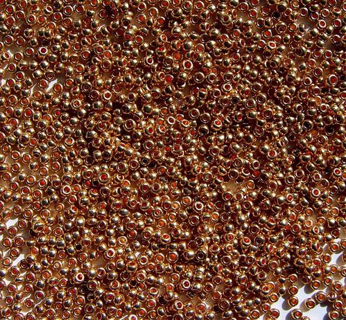 Czech Glass Seed Beads 11/0 Metallic Dark Gold Seed Beads