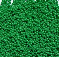 Opaque Green Czech Glass Seed Beads 11/0