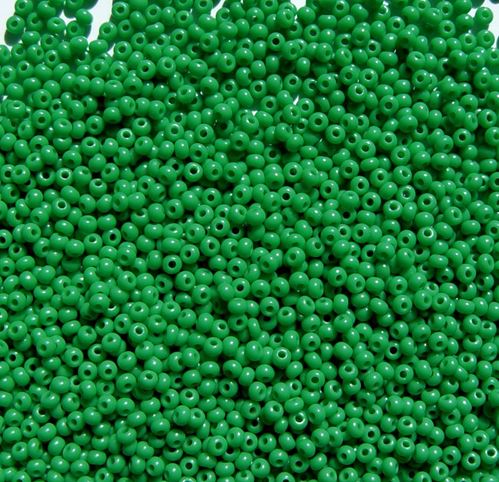 Opaque Green Czech Glass Seed Beads 11/0