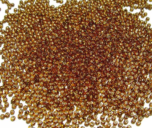Czech Glass Seed Beads 11/0 Topaz with Silver Lined Seed Beads