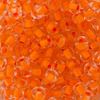 2/0 Neon Orange Lined Crystal Czech Glass Seed Beads