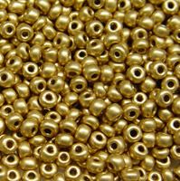 6/0 Matte Gold Czech Glass Seed Beads