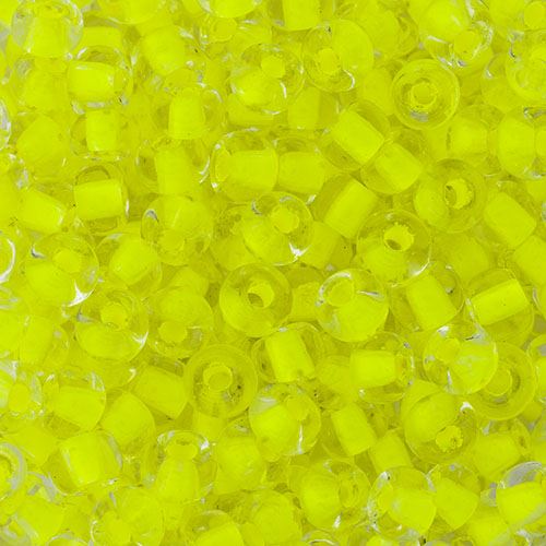 6/0 Neon Yellow Lined Crystal Preciosa Czech Glass Seed Beads