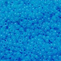 6.5x4mm Blue Glow Mini Pony Beads beads,beading,mini.small,pony beads,USA,American, made