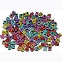6mm Alphabet Cube Beads Assorted Colors 160pc beads,alphabet.letter,