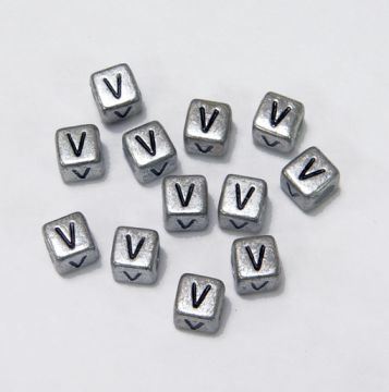 silver alphabet beads