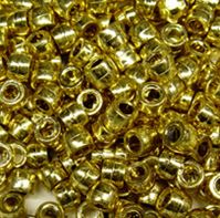 6x4mm Gold Metallic Plated Mini Pony Beads 500pc gold, metallic, crow, mini, pony, beads