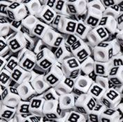7mm Alphabet Cube Brite Beads - Letter "B" beads,alphabet.letter,