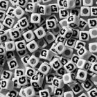 7mm Alphabet Cube Brite Beads - Letter "G" beads,alphabet.letter,