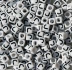 7mm Alphabet Cube Brite Beads - Letter "J" beads,alphabet.letter,