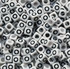 7mm Alphabet Cube Brite Beads - Letter "O" beads,alphabet.letter,