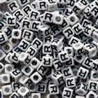 7mm Alphabet Cube Brite Beads - Letter "R" beads,alphabet.letter,
