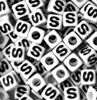 7mm Alphabet Cube Brite Beads - Letter "S"
