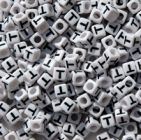 7mm Alphabet Cube Brite Beads - Letter "T" beads,alphabet.letter,