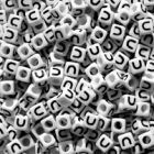 7mm Alphabet Cube Brite Beads - Letter "U" beads,alphabet.letter,