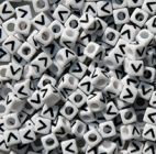 7mm Alphabet Cube Brite Beads - Letter "V" beads,alphabet.letter,