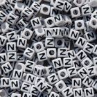 7mm Alphabet Cube Brite Beads - Letter "Z" beads,alphabet.letter,