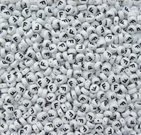 7mm Alphabet Disc Brite Beads - Letter "F" alphabet,beads,letters