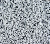 7mm Alphabet Disc Brite Beads - Letter "U" alphabet,beads,letters