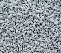 7mm Alphabet Disc Brite Beads - Letter "Z" alphabet,beads,letters