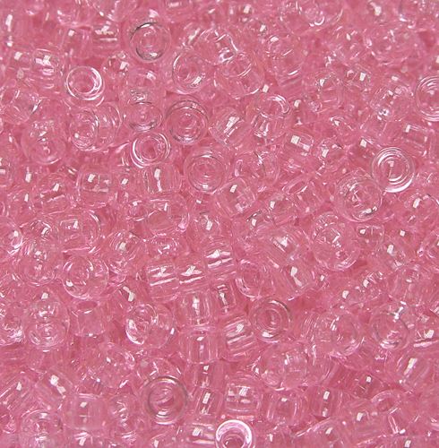 7x4mm Transparent Pink Mini Pony Beads, 1,000pc.. Made in America. Sold by JOLLY STORE Crafts