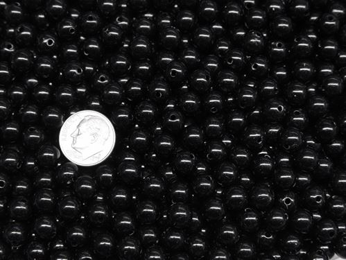 Opaque Black 8mm Round Beads 250pc