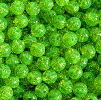 8mm Round Plastic USA Beads Lime Roe Gold Sparkle 250pc