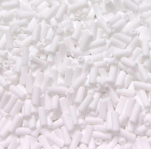 8x3mm Matte White Wampum Beads 250 grams