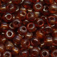 Matte Dark Topaz 9mm Indian Glass Crow Beads 100pc. Imported from India.