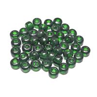 9mm Transparent Emerald India Glass Crow Beads 100pc india,indian,crow,pony,roller,beads