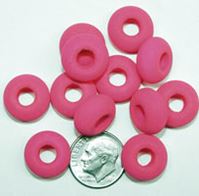 9x14mm Bright Neon Pink Czech Glass Candy Loops