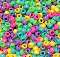 9x6mm Candy Mix Pony Beads 500pc pony beads, plastic, craft, beads, candy