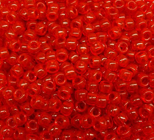9x6mm Fire Red Pony Beads 500pc