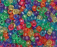 9x6mm Frosted Multi Colors Pony Beads 500pc pony beads, plastic, craft, beads