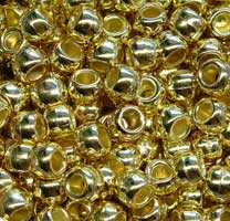 9x6mm Gold Metallic Plated Pony Beads 1,000pc