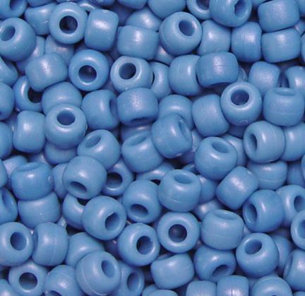 9x6mm Matte Denim Blue Pony Beads 500pc