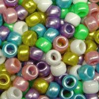9x6mm Multi Light Colors Pearl Pony Beads 500pc