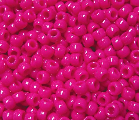 BeadTin Plum Neon Bright 23mm Cat Plastic Pony Beads (24pcs)