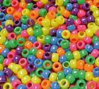 9x6mm Neon Multi Color Pony Beads 500pc pony beads, craft beads, plastic beads, hair beads