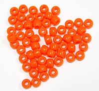 9x6mm Neon Orange Pony Beads 500pc pony beads, plastic beads, craft beads, hair beads