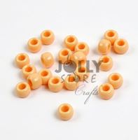 9x6mm Opaque Peach Pony Beads 500pc pony beads, plastic, crafts, beads