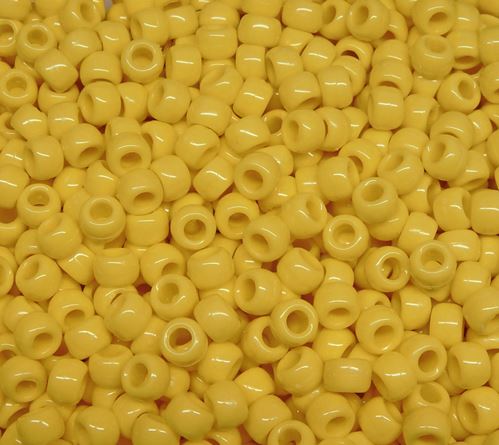 Opaque Yellow Pony Beads