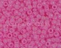 9x6mm Pink Glow Pony Beads 500pc pony beads, glow, pink, plastic, beads