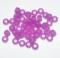 9x6mm Purple Glow Pony Beads 500pc pony beads, plastic beads, hair beads, glow
