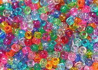 9x6mm Transparent Multi Colors Pony Beads 500pc pony beads, plastic beads, hair beads, beading