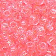 9x6mm Transparent Pink Pony Beads 500pc