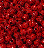 Crimson Red Basketball Beads