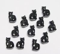 Black Cat Beads (24pc) halloween,black,cats,beads,beading