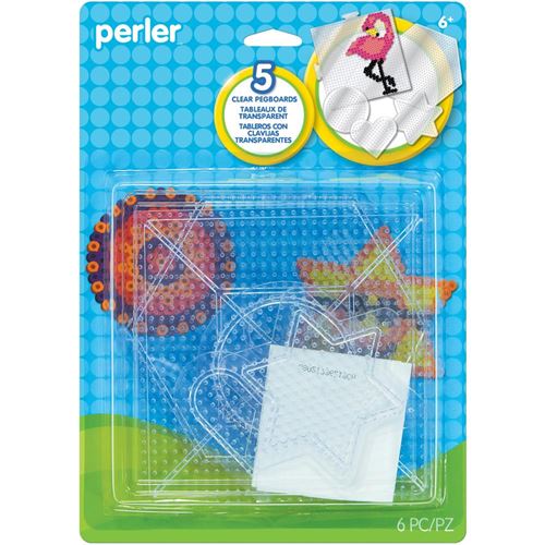 CLEAR -PERLER PEGBOARDS 5/Pkg